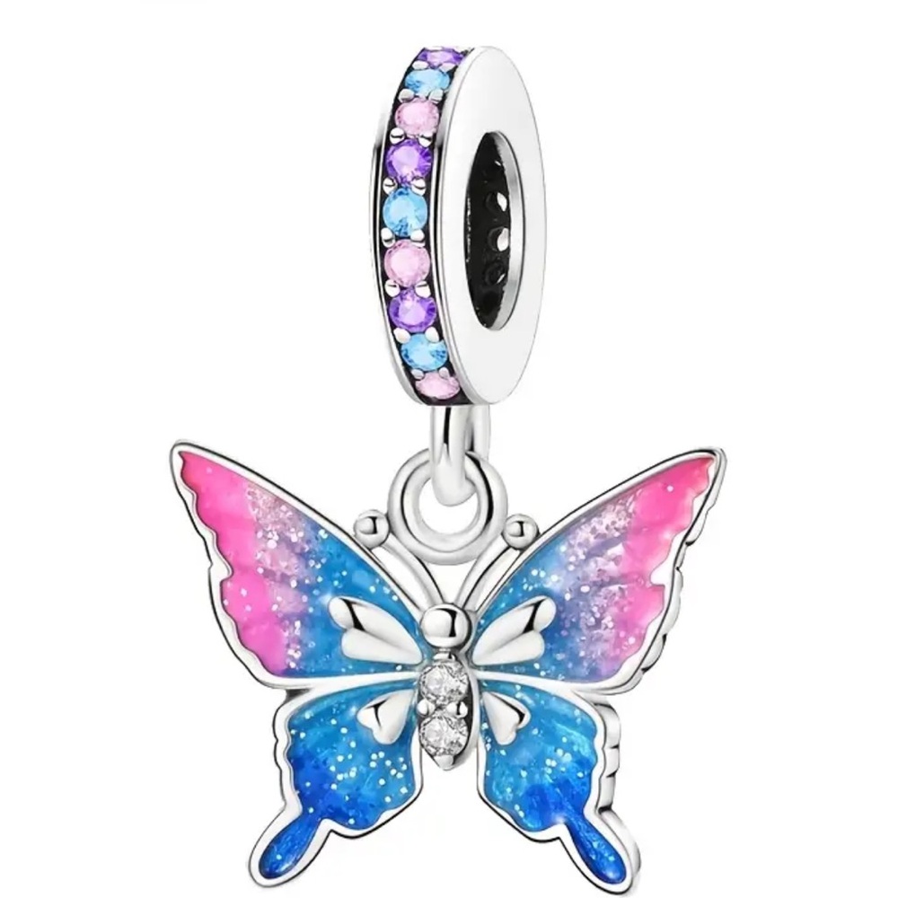 Ombre Butterfly Dangle Charm Pandora Style